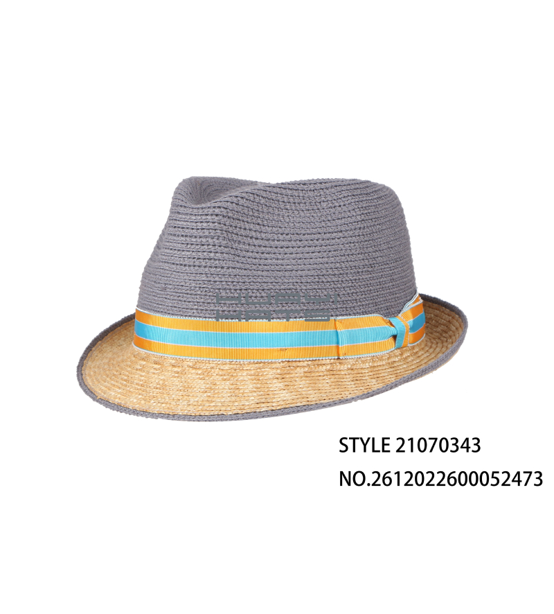  Summer Straw Trilby Hats made from wheat braid and polyester braid for mens and womens