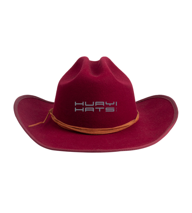 Classic Red Cowboy Hat For Womens 100% Wool Felt Material made