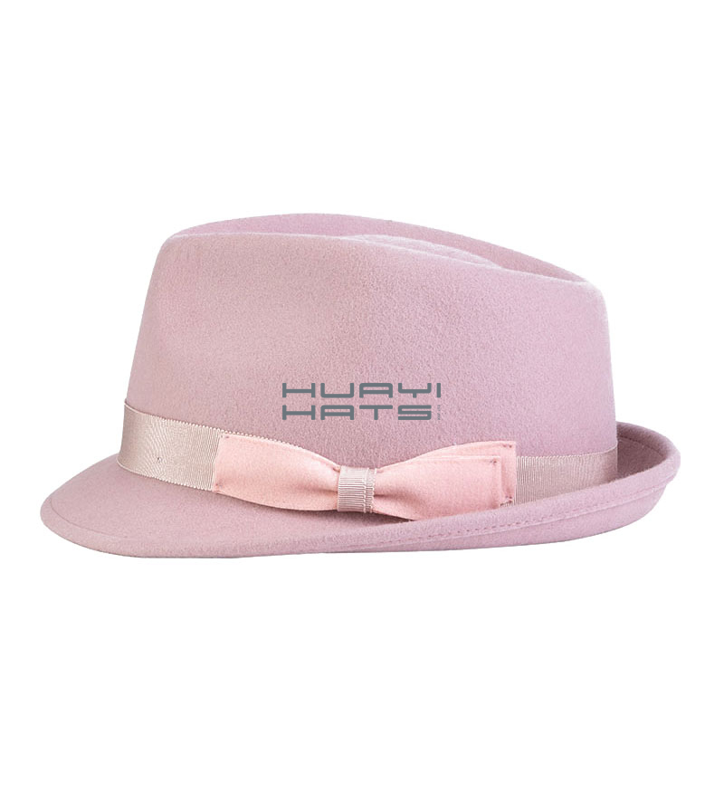 Ladies Small Brim Felt Trilby Hat Using 100% Australian wool made With Wide Grosgrain Hatband