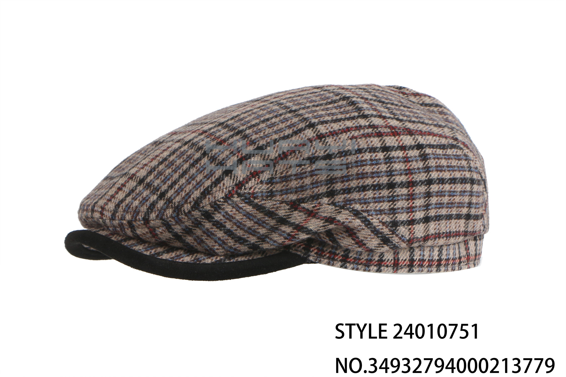 Wool Tweed Ivy Cap Classic Flat Hat For Men