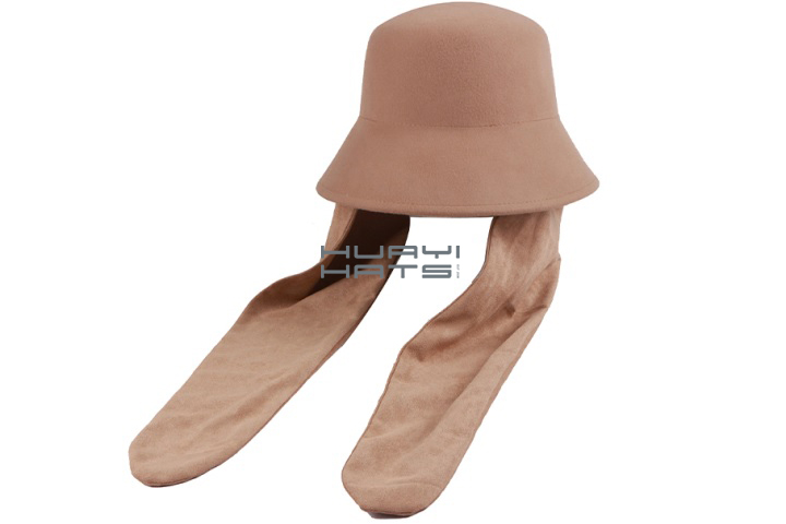 Felt Bucket Hat With Chin Strap