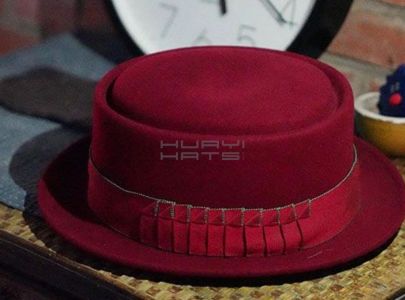 Womens Burgundy Pork Pie Hat