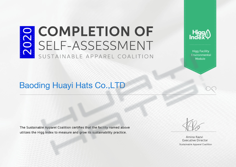 Baoding Huayi Hats Co.,LTD Higg Index FEM