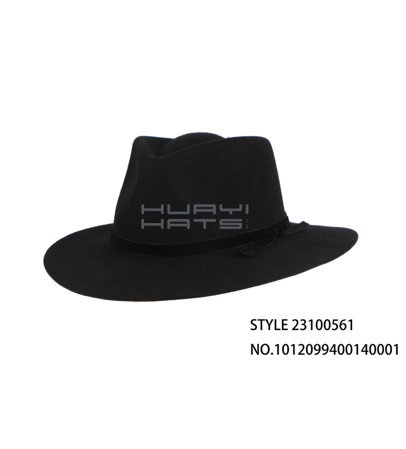Fashion Men's Wool Felt Fedora Hat With Decorative Hatband Custom style