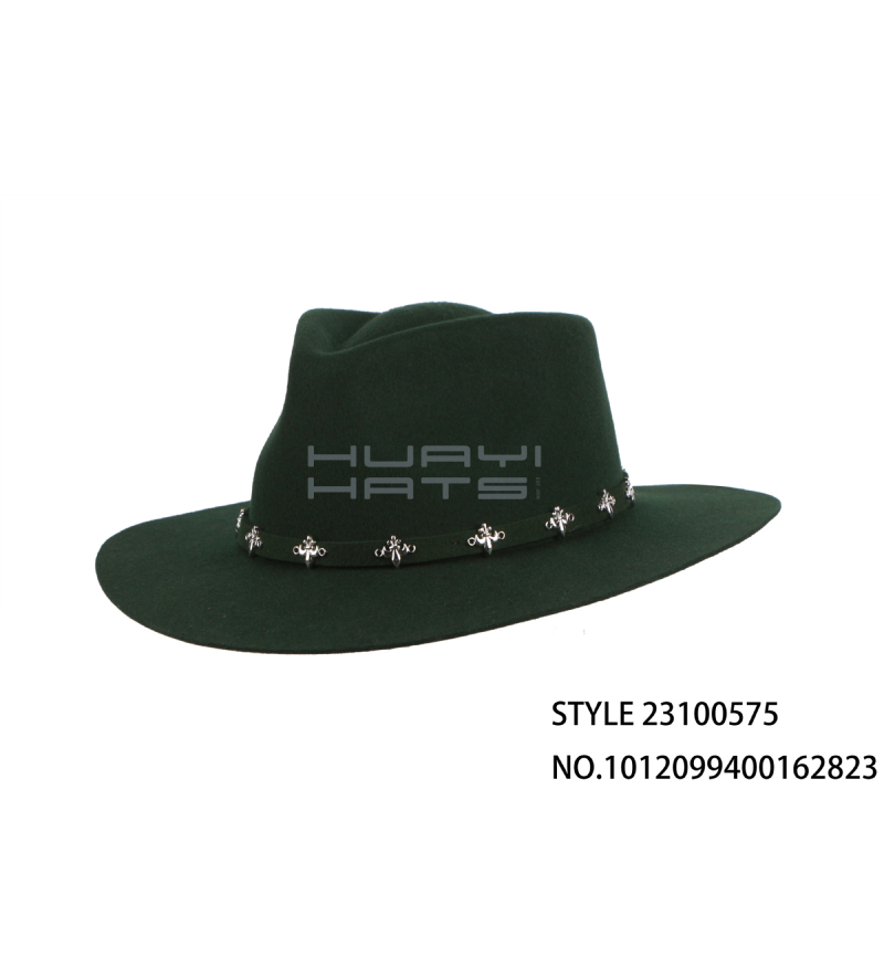 Fashion Men's Wool Felt Fedora Hat With Decorative Hatband Custom style