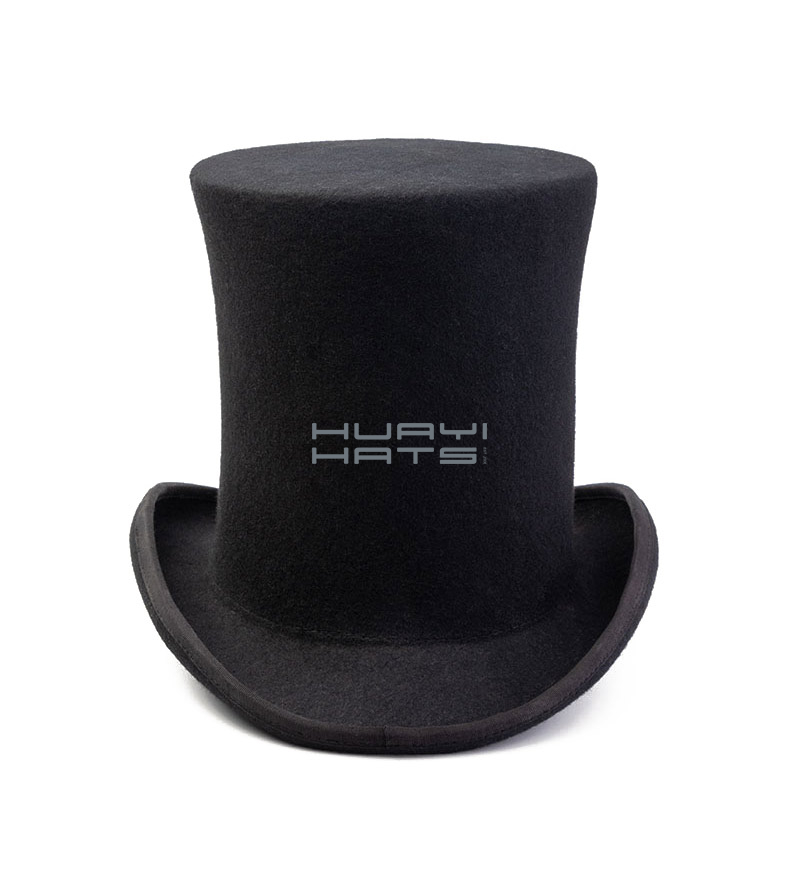 Black Very Tall High-Quality Wool Felt Top Hats For Men