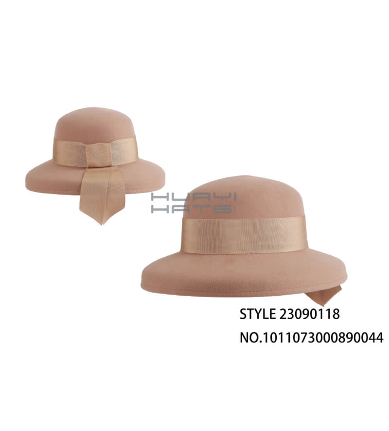 Women's Wool Felt Cloche Hats with brim，Different colors and decorations can be customized