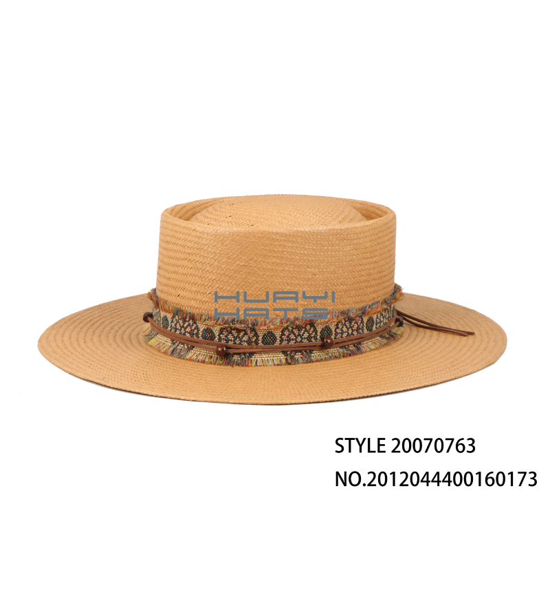 Mens Wide Brimmed Straw Hats Tan Pork pie Straw Hat