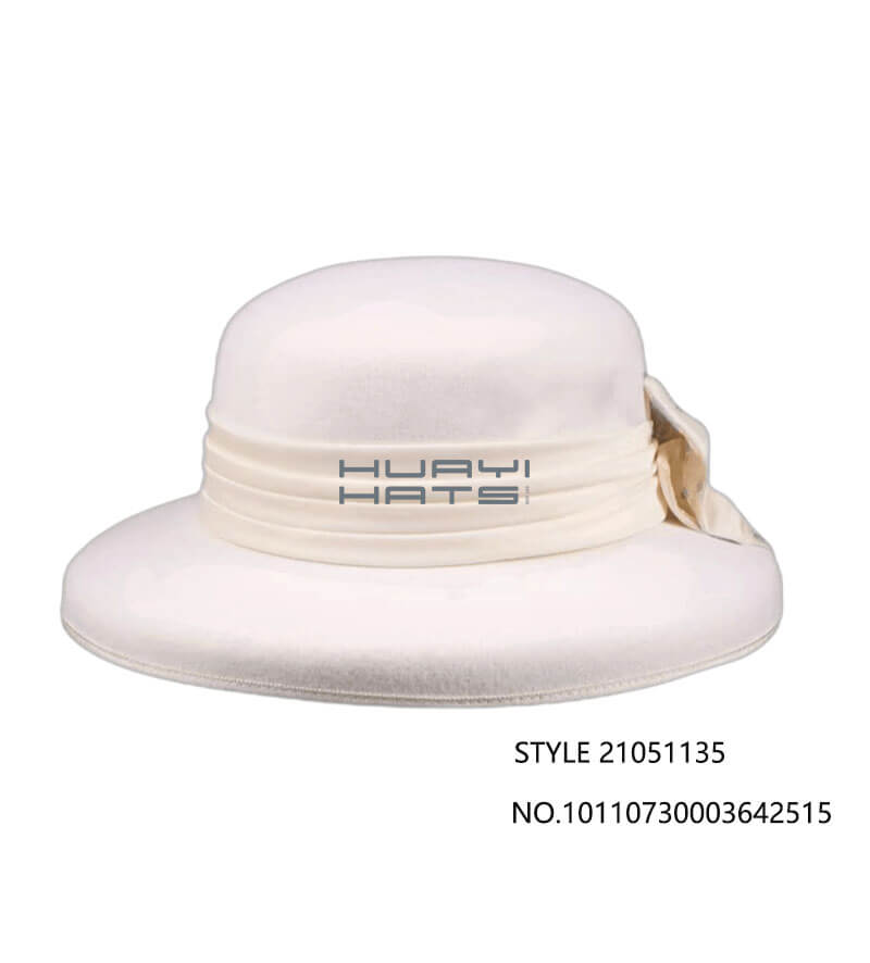 Women's Wool Felt Cloche Hats with brim，Different colors and decorations can be customized