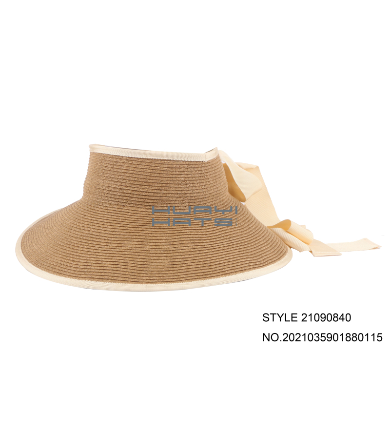 Womens Beach With Wide Brim Sun Visor Straw Hat Comes A Bandfor Adjusting And Holding Its Shape