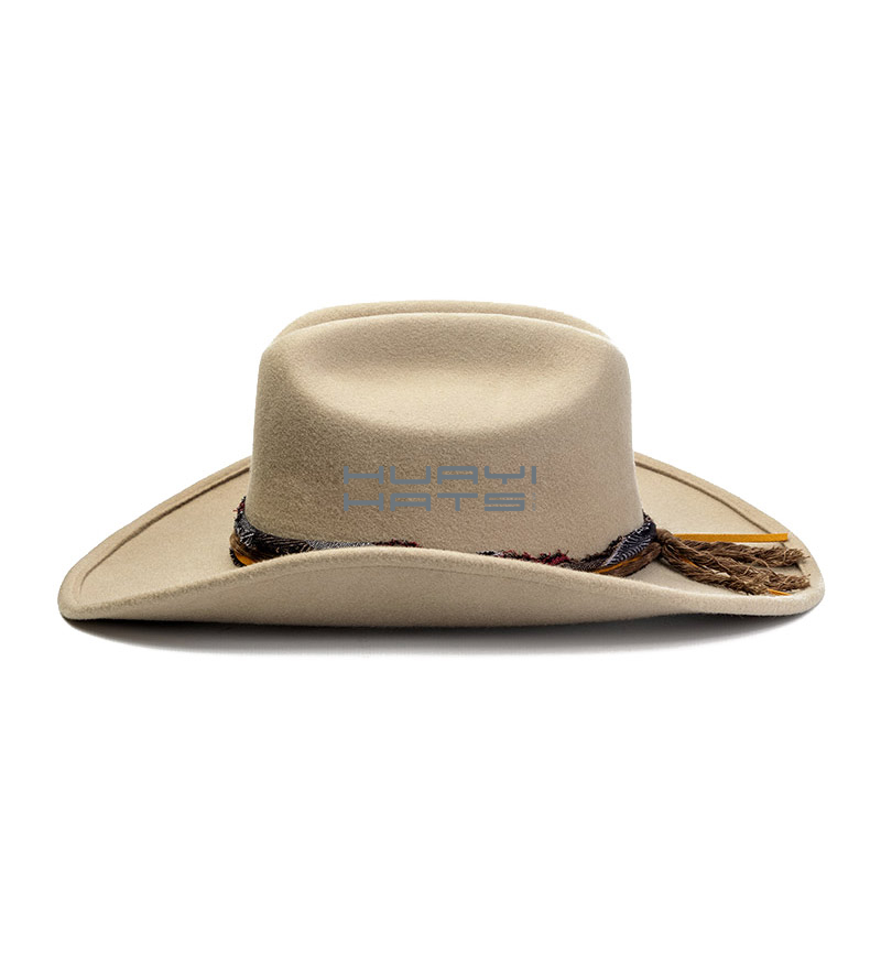 Crease Crown Cattleman Cowboy 3.54 inch hat Wide brim Wool Felt Hat 