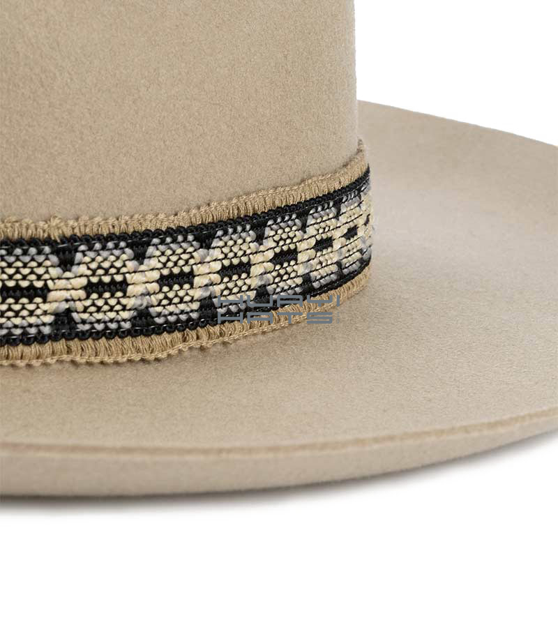 High Quality Wide Brim Mens Wool Felt Fedora Western Hats Adjustable Sweatband