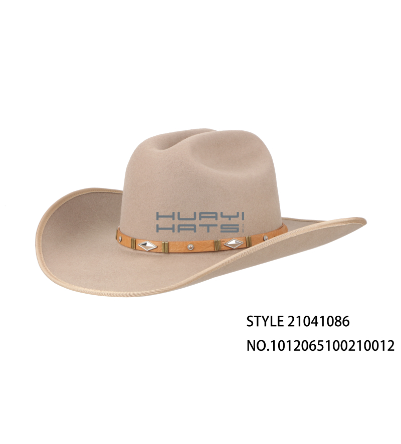 Womens Cattleman Crease Wide Brim Wool Felt Cowgirl Hat Customizable colors