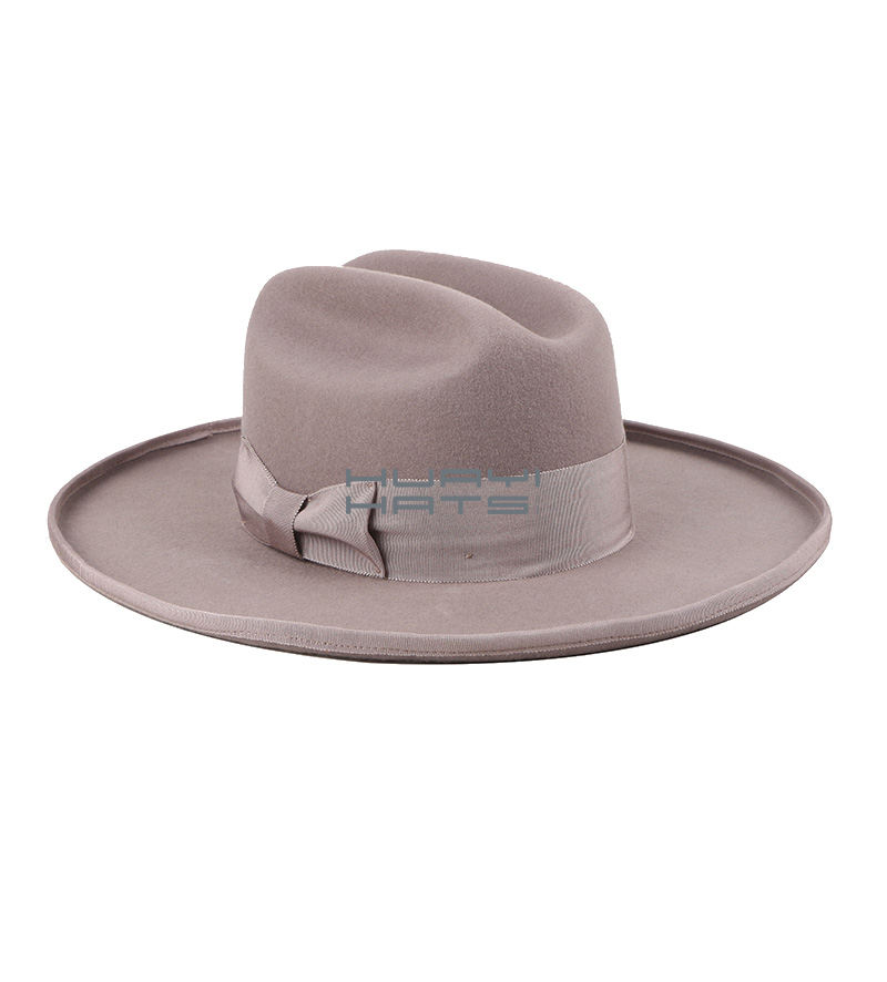 High Quality Wide Brim Wool Felt Fedora Hat For Womens & Mens With Open Road Crown