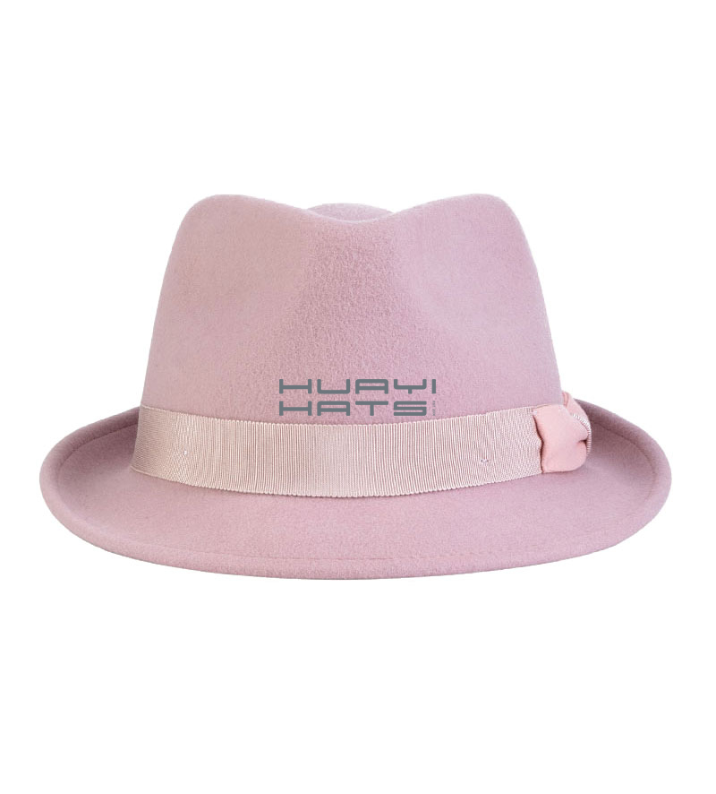 Ladies Small Brim Felt Trilby Hat Using 100% Australian wool made With Wide Grosgrain Hatband