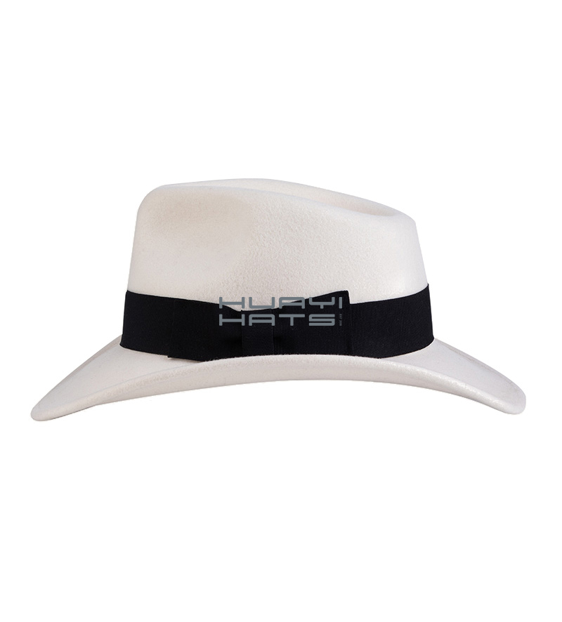 Women 2.95" Wide Brim White Outback Western Hat Using 100% Australian Wool Felt Made