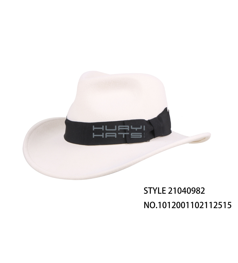 Women 2.95" Wide Brim White Outback Western Hat Using 100% Australian Wool Felt Made