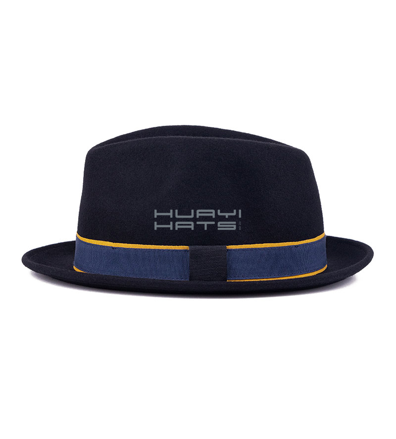 Black Narrow Brim Wool Felt Fedora Hat Crushable Suitable for Travel