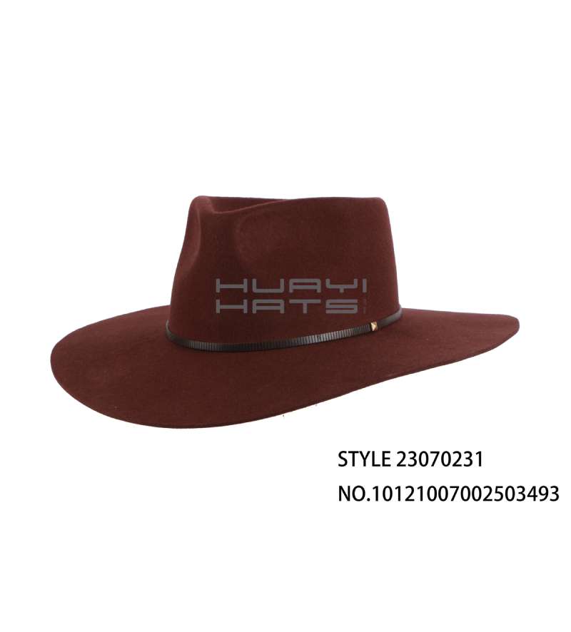 Classic Wide Brim Mens Winter Wool Felt Fedora Hat Customizable Color