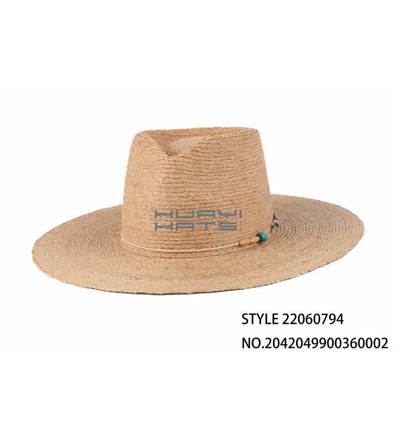 Mens Wide Brim Sun Fedora Hat Made Of Braiding Of Raffia Straw