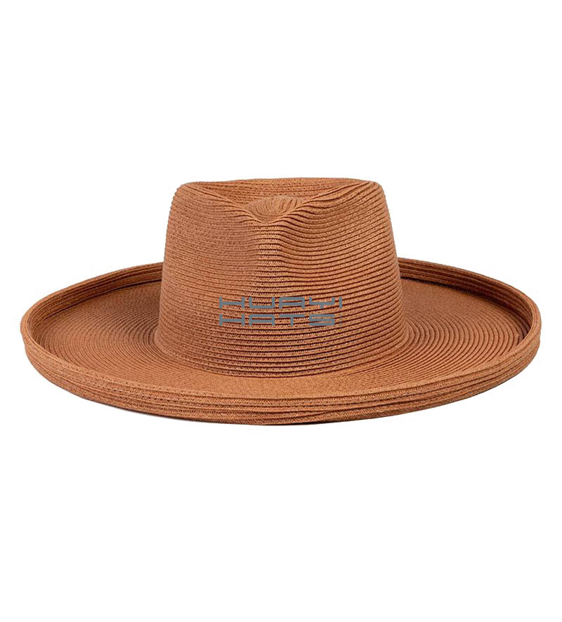 Trendy Summer Straw Wide Brim Fedora Hat For Ladies & Men For Sun Protection