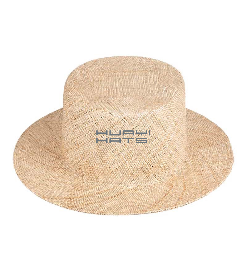 Classic Mens Medium Wide Brim Straw Boater Hat Made of 100% Bao straw