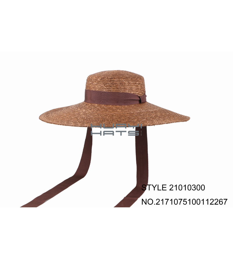 Oversized Large Wide Brim Straw Beach Hat With Chin Strap Wheat Straw Braid Material