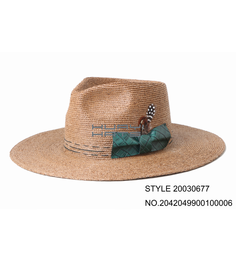 Mens Wide Brim Straw Beach Fedora Hat Summer Sun Protection Raffia Straw Braid Material Made