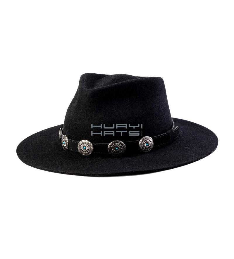 Mens Silver Color Concho Hat Band For Cowboy Hats