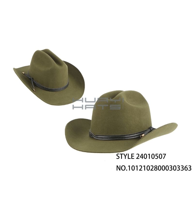 Olive Green Western Wool Cowboy Hat